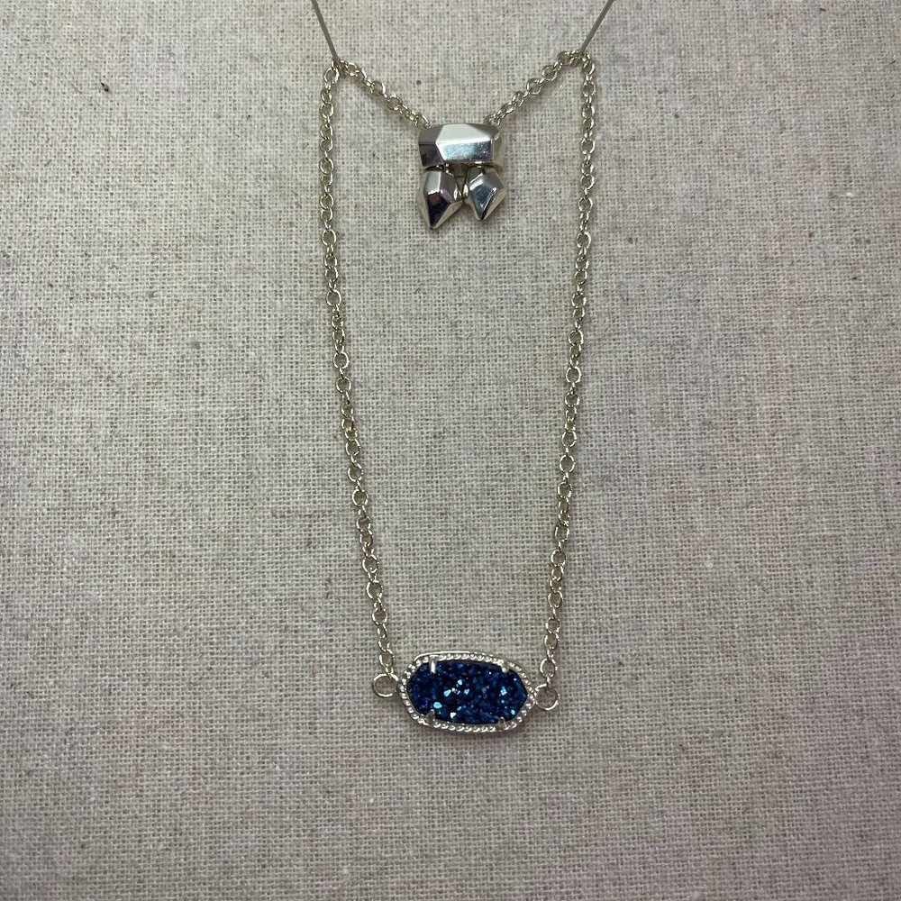 Kendra Scott Gold & Blue Drusy Stud Earrings and Bracelet